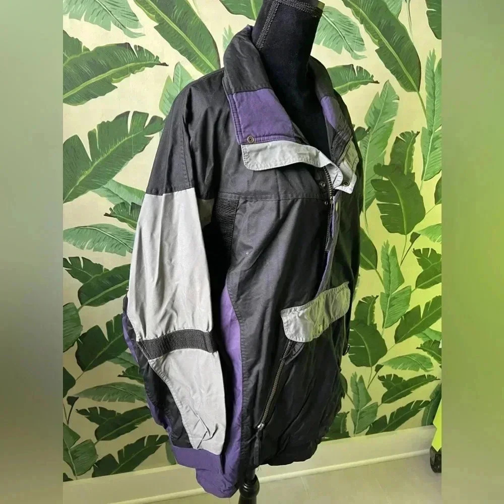 Vintage Ballistic Mens Gray Purple Black Hoodie Ski Jacket Medium - Picture 5 of 7